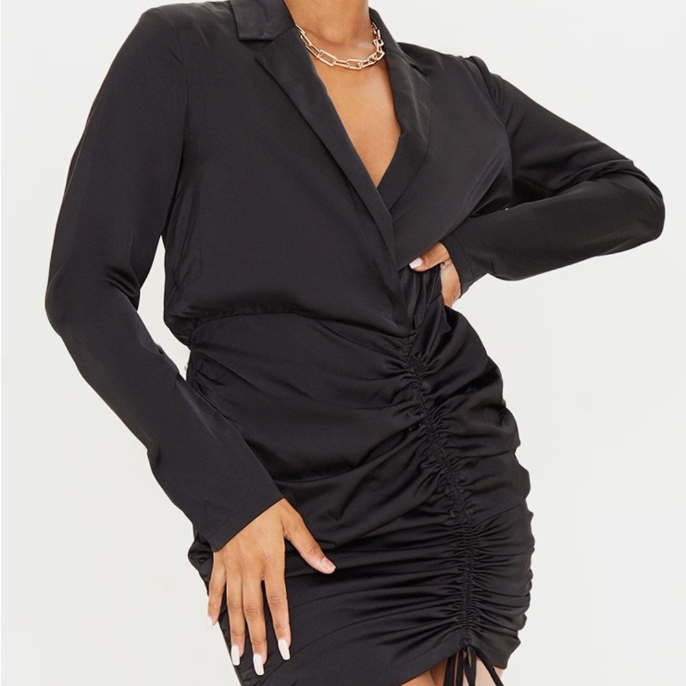 PLT Black Satin Dress
